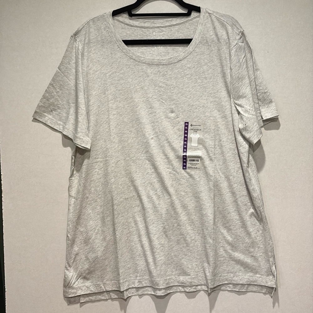 Member's Mark - Women's Super Soft Essential Crewneck Tee.  Size XXL. NWT. grey